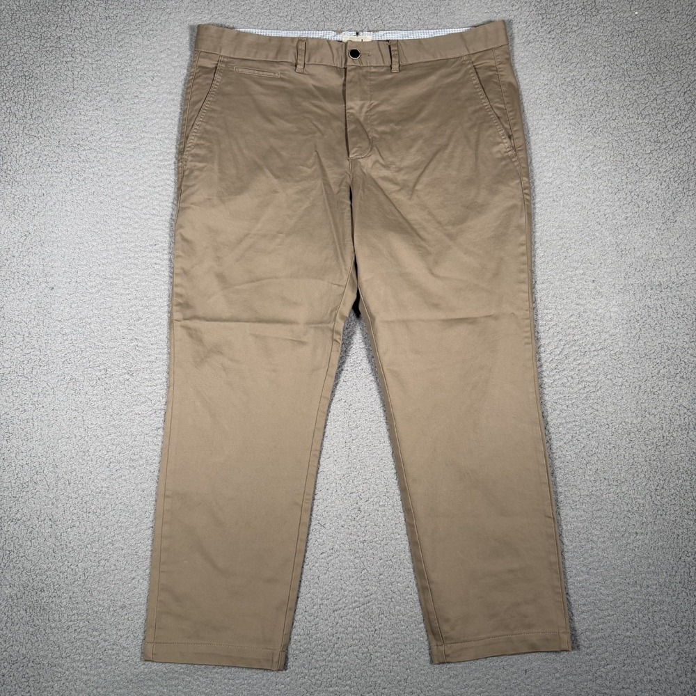 Perk Clothing Pants Mens 38x26 Brown Slim Fit Stretch Chino Casual Preppy Logo